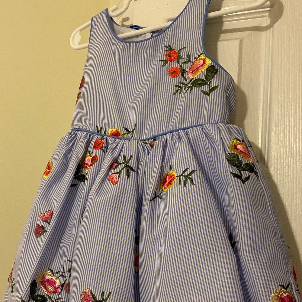 Zunie Blue flowered dress - 2T